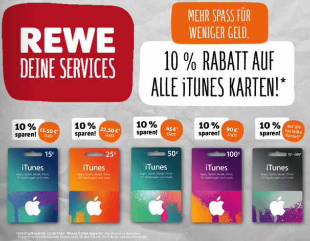 iTunes-Karten Rewe