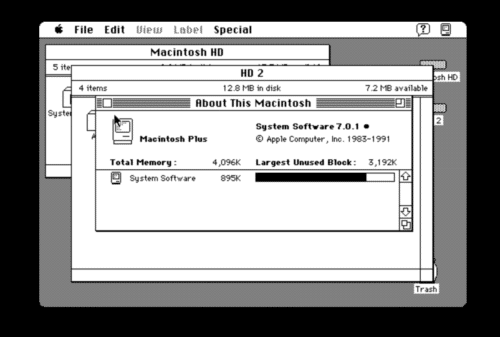 Apples System 7 auf einem Macintosh-Computer
