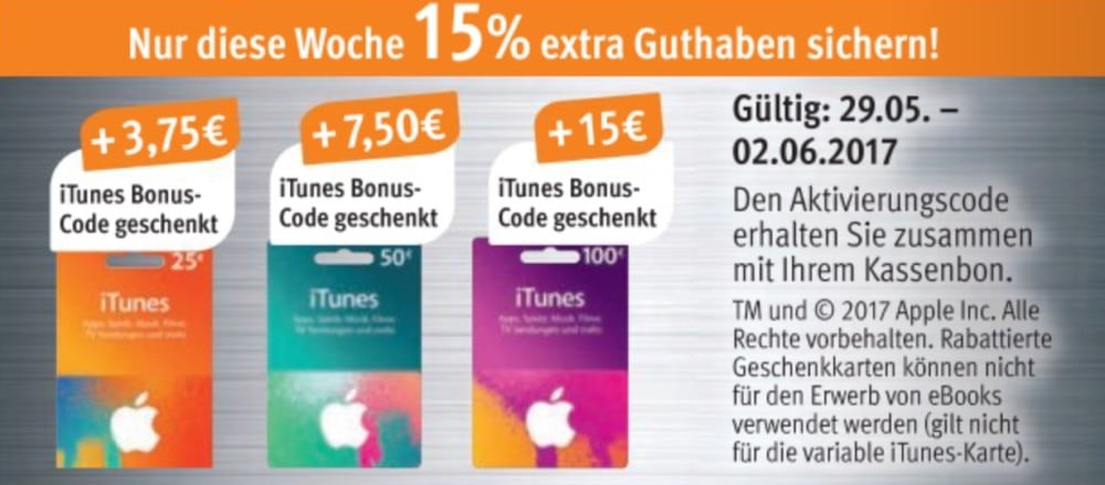 Rossmann iTunes-Karten