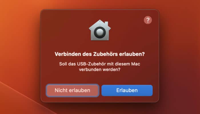 macOS Ventura bittet um USB-Erlaubnis