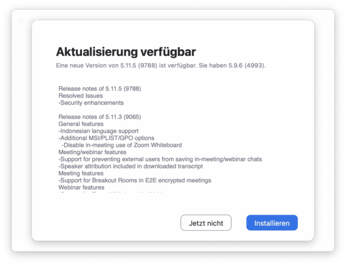 Update für Zoom stopft kritische Sicherheitslücke